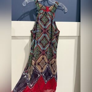 Speechless Multicolor Patterned Halter Midi Dress Size 9